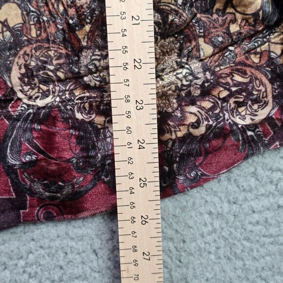 Style & Co Velvet Boho Tunic Flare Sleeve Baroque Festival Burgundy Y2K Peasant - Picture 10 of 12